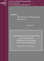 CSR Performance, Disclosure Tone, and Cost of Capital: Evidence from European Non-Financial Reporting