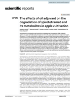 The effects of oil adjuvant on the degradation of spirotetramat and its metabolites in apple cultivation