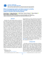 Effect of management system and dietary seasonal variability on environmental efficiency and human net food supply of mountain dairy farming systems
