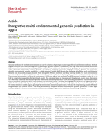 Integrative multi_environmental genomic prediction in apple