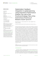 Stakeholders’ feedback integration in spatial planning using Importance Performance Analysis: the case of the Provincial Strategic Plan of the Autonomous Province of Bolzano-South Tyrol (IT)