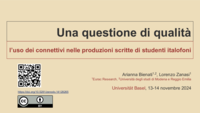 Una questione di qualità: L'uso dei connettivi nelle produzioni scritte di studenti italofoni