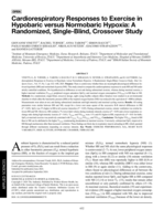 Cardiorespiratory Responses to Exercise in Hypobaric versus Normobaric Hypoxia: A Randomized, Single-Blind, Crossover Study