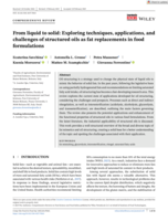 From liquid to solid: Exploring techniques, applications, and challenges of structured oils as fat replacements in food formulations