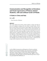 Communication and recognition of emotions and facial expressions of primary school students, with and without Covid-19 masks: A study in China and Italy