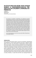 In Touch with the More-than-Human World: A Phenomenological Perspective on Children’s Lifeworld Experiences