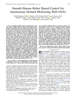Smooth Human-Robot Shared Control for Autonomous Orchard Monitoring with UGVs