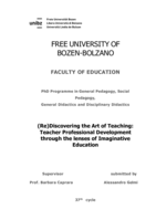 (Re)Discovering the Art of Teaching: Teacher Professional Development through the lenses of Imaginative Education 