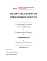 Failure in organisations and entrepreneurial ecosystems