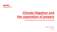 Climate litigation and the separation of powers: The KlimaSeniorinnen case before the ECtHR