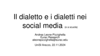 Il dialetto e i dialetti nei social media