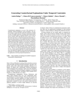 Generating Counterfactual Explanations Under Temporal Constraints