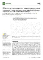 Pre-Harvest Pneumatic Defoliation and Pruning Improves Peel Coloration of ‘Nicoter’ and ‘Rosy Glow’ Apples Depending on Exposition, Fruit Side and Weather Conditions