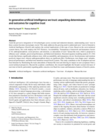 In generative artificial intelligence we trust: Unpacking determinants and outcomes for cognitive trust
