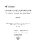 An Original Unsupervised Learning Algorithm to Identify Geometries Suitable for Additive Manufacturing: Results and Comparison with Human-based Decision-making