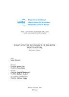 Essays in the economics of tourism destinations