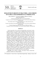 Rollover stability in tractors: A Multibody Dynamics and experimental perspective