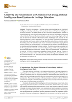 Creativity and Awareness in Co-Creation of Art Using Artificial Intelligence-Based Systems in Heritage Education