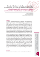 Embodied Education at the center of a new paradigm: a contribution from art and theatre for a multimodal interface