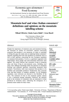 Mountain beef and wine: Italian consumers’ definitions and opinions on the mountain labelling-scheme