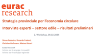 Strategia provinciale per l’economia circolare: Interviste esperti – settore edile – risultati preliminari