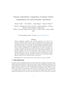 Energy Expenditure Comparison of Planar Robotic Manipulators for Pick-and-Place Operations