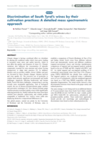Discrimination of South Tyrol’s wines by their cultivation practices: A detailed mass spectrometric approach