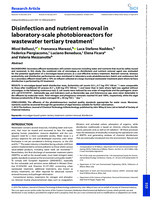 Disinfection and nutrient removal in laboratory-scale photobioreactors for wastewater tertiary treatment