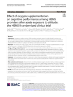 Effect of oxygen supplementation on cognitive performance among HEMS providers after acute exposure to altitude: the HEMS II randomized clinical trial