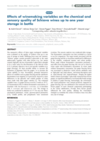 Effects of winemaking variables on the chemical and sensory quality of Schiava wines up to one year storage in bottle