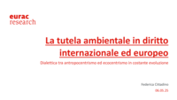 La tutela ambientale in diritto internazionale ed europeo: dialettica tra antropocentrismo ed ecocentrismo in costante evoluzione