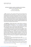 Minimal modal logics, constructive modal logics and their relations