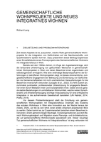 Gemeinschaftliche Wohnprojekte und neues integratives Wohnen