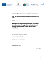 Mitigation of environmental impacts caused by farm chemicals through alternative treatment  systems and proposal of new certification  procedures