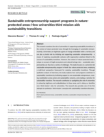 Sustainable entrepreneurship support programs in nature-protected areas: How universities third mission aids sustainability transitions