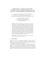 Making Sense of&nbsp;Temporal Event Data:A Framework for&nbsp;Comparing Techniques for&nbsp;the&nbsp;Discovery of&nbsp;Discriminative Temporal Patterns