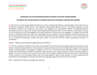 Ressourcen, die für den mehrsprachigen Unterricht adaptiert werden können / Adaptable resources for plurilingual teaching and learning