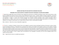 Risorse adattabili per una didattica plurilingue inclusiva / Adaptable resources for plurilingual teaching and learning