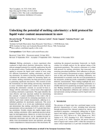 Unlocking the potential of melting calorimetry: a field protocol for liquid water content measurement in snow