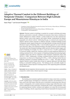 Adaptive Thermal Comfort in the Different Buildings of Temperate Climates: Comparison Between High-Latitude Europe and Mountainous Himalayas in India
