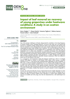 Impact of leaf removal on recovery of young grapevines under heatwave conditions: A study in an ecotron environment