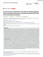 In the Pursuit of Innovation: The Role of Top Management Team Functional Diversity and Open Discussion in Family Firm Innovation Intentions