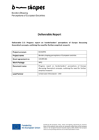 Progress report on borderlanders’ perceptions of Europe discussing theoretical concepts, outlining the need for further empirical research