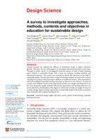 A survey to investigate approaches, methods, contents and objectives in education for sustainable design
