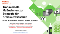 Transversale Maßnahmen zur Strategie für Kreislaufwirtschaft in der Autonomen Provinz Bozen, Südtirol