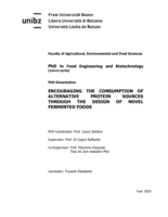 Encouraging the consumption of alternative protein sources through the design of novel fermented foods