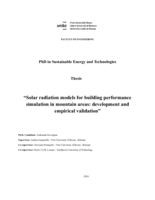 Solar radiation models for building performance simulation in mountain areas: development and empirical validation