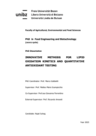 Innovative methods for lipid oxidation kinetics and quantitative antioxidant testing