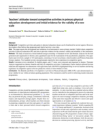 Teachers’ attitudes toward competitive activities in primary physical education: development and initial evidence for the validity of a new scale