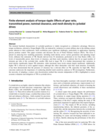 Finite element analysis of torque ripple: Effects of gear ratio, transmitted power, nominal clearance, and mesh density in cycloidal drives